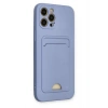 Mey İthalat®  iPhone 12 Pro Max Kılıf Kelvin Kartvizitli Silikon - Lila