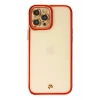 Durukar®  iPhone 12 Pro Max Kılıf Liva Lens Silikon - Kırmızı
