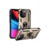 Durukar®  iPhone 13 Pro Max Kılıf Sofya Yüzüklü Silikon Kapak - Gold