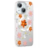 Durukar®   iPhone 14 Floral Magsafe Kapak - Turuncu