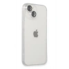 Mey İthalat®  iPhone 14 Kılıf Luko Lens Silikon - Gümüş