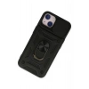Durukar®  iPhone 14 Kılıf Pars Lens Yüzüklü Silikon - Siyah