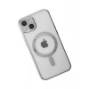 Durukar®  iPhone 14 Plus Kılıf Magneticsafe Lazer Silikon - Gümüş