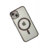 Durukar®  iPhone 14 Plus Kılıf Magneticsafe Lazer Silikon - Siyah