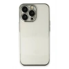 Mey İthalat®  iPhone 14 Pro Max Kılıf  Lensli Silikon - Gümüş