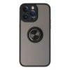 Durukar®  iPhone 14 Pro Max Kılıf Montreal Yüzüklü Silikon Kapak - Siyah