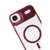 Durukar®   iPhone 17 Air Remim Lensli Magsafe Standlı Kapak - Bordo