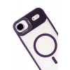 Durukar®   iPhone 17 Air Remim Lensli Magsafe Standlı Kapak - Derin Mor