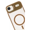 Durukar®   iPhone 17 Air Remim Lensli Magsafe Standlı Kapak - Kahverengi