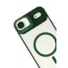Durukar®   iPhone 17 Air Remim Lensli Magsafe Standlı Kapak - Koyu Yeşil