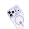Durukar®   iPhone 17 Pro Max Remim Lensli Magsafe Standlı Kapak - Lila