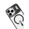 Durukar®   iPhone 17 Pro Max Remim Lensli Magsafe Standlı Kapak - Siyah