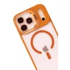 Durukar®   iPhone 17 Pro Max Remim Lensli Magsafe Standlı Kapak - Turuncu