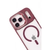 Durukar®   iPhone 17 Pro Remim Lensli Magsafe Standlı Kapak - Bordo