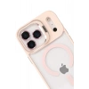 Durukar®   iPhone 17 Pro Remim Lensli Magsafe Standlı Kapak - Pembe