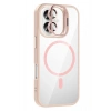 Durukar®   iPhone 17 Remim Lensli Magsafe Standlı Kapak - Pembe