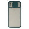 Mey İthalat®  iPhone X Kılıf Palm Buzlu Kamera Sürgülü Silikon - Yeşil