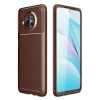 Durukar®   Mi 10T Lite Kılıf Auto Focus Karbon Kapak - Kahverengi