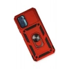 Durukar®   Redmi Note 10 Kılıf Pars Lens Yüzüklü Silikon - Kırmızı