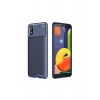 Mey İthalat®  Samsung Galaxy A01 Core Kılıf Auto Focus Karbon Kapak - Lacivert