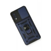Mey İthalat®  Samsung Galaxy A02 Kılıf Pars Lens Yüzüklü Silikon - Lacivert