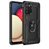 Mey İthalat®  Samsung Galaxy A03S Kılıf Sofya Yüzüklü Silikon Kapak - Siyah