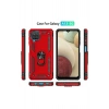 Durukar®  Samsung Galaxy A22 Kılıf Sofya Yüzüklü Silikon Kapak - Kırmızı