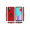 Durukar®  Samsung Galaxy A52 Kılıf Sofya Yüzüklü Silikon Kapak - Kırmızı