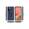 Durukar®  Samsung Galaxy A72 Kılıf Sofya Yüzüklü Silikon Kapak - Lacivert