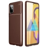 Durukar®  Samsung Galaxy M51 Kılıf Auto Focus Karbon Kapak - Kahverengi