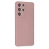 Mey İthalat®  Samsung Galaxy S21 Ultra Kılıf Nano içi Kadife Silikon - Pudra