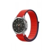 Durukar®  Watch 22mm Hasırlı Cırtcırtlı Kordon - Kırmızı