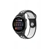 Durukar®  Watch 22mm Spor Delikli Kordon - Siyah-Beyaz
