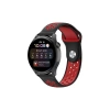 Durukar®  Watch 22mm Spor Delikli Kordon - Siyah-Kırmızı