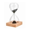 Magnetic Glass Hourglass – Decorative Metal Base, Magnetic Sand Flow Desktop Timer (5365)