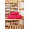 Mira Home 2 Parça Jakarlı Banyo Havlu Takımı Doku Desen Fuşya