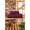 Mira Home 2 Parça Jakarlı Banyo Havlu Takımı Doku Desen Mor