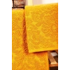 Mira Home 2 Parça Jakarlı Banyo Havlu Takımı Doku Desen Sarı