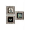 Mistik 3 lü Set Çerçeveli Taş Tablo 20 cm