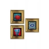 Mistik 3 lü Set Çerçeveli Taş Tablo 20 cm