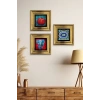 Mistik 3 lü Set Çerçeveli Taş Tablo 20 cm