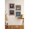 Mistik 4 lü Set Çerçeveli Taş Tablo 20 cm