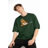 MN - Bear Baskılı Oversize Tişört HAKI