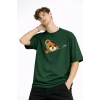 MN - Bear Baskılı Oversize Tişört HAKI