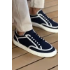 MN2505 - Linen Mens Shoes Navy Blue White
