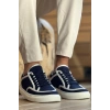 MN2505 - Linen Mens Shoes Navy Blue White