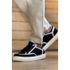 MN2505 - Linen Mens Shoes BLACK - WHITE