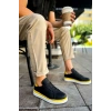 MN979 - Santoni GBT Mens Sports Shoes BLACK/YELLOW