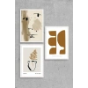 Modern Üçlü Ahşap Çerçeveli Tablo 23 x 30
