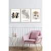 Modern Üçlü Ahşap Çerçeveli Tablo 23 x 30